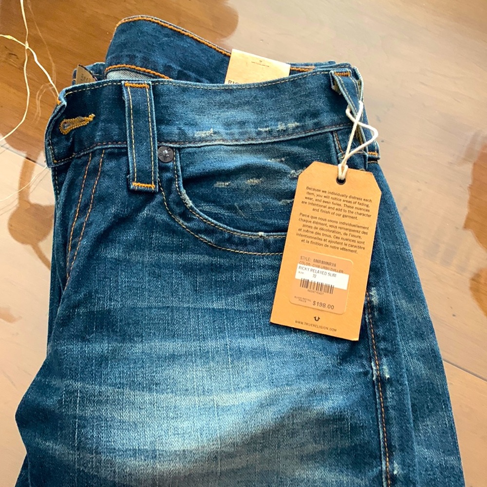 Mens True Religion Ricky Relaxed Straight Jean